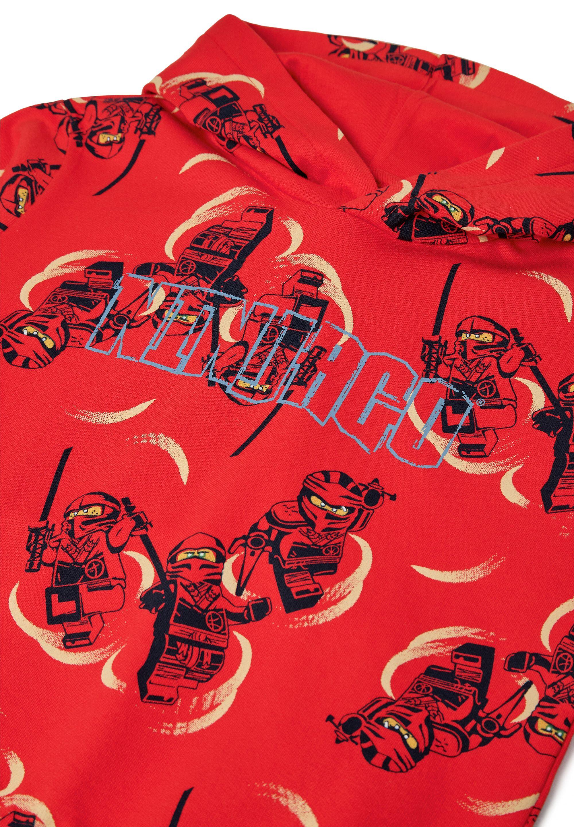 Bluza z Kapturem Chłopięca LEGO Ninjago Sian300 Czerwona 3/4