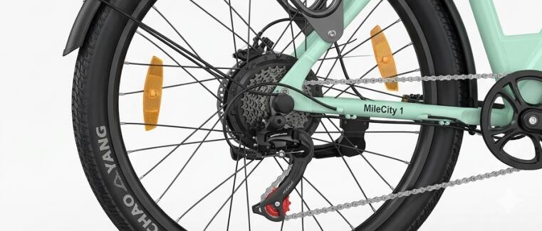 Bicicletta elettrica da città HillMiles MileCity1, 26 pollici, Shimano 7 velocit 5/6