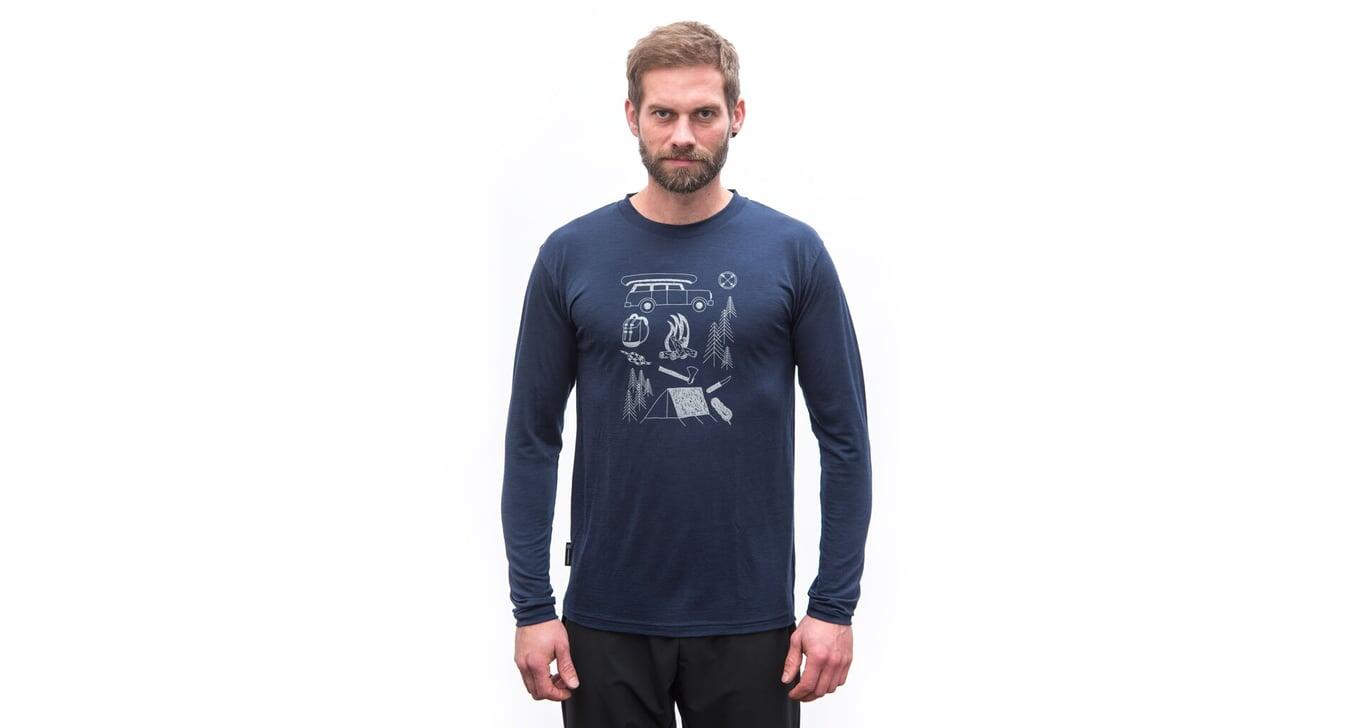 SENSOR Koszulka męska Merino Active Outside Tee LS Men deep blue-M 3/6