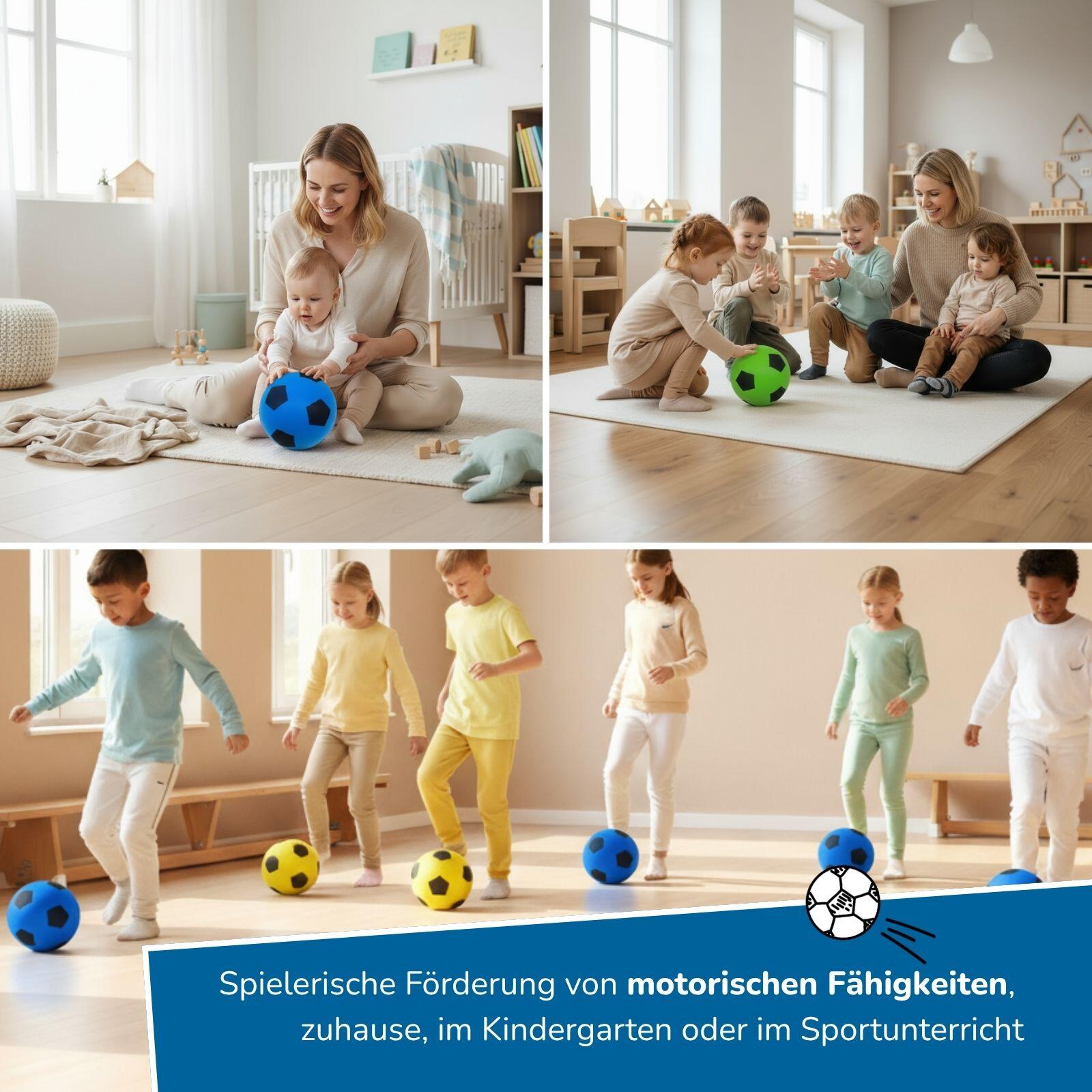 12 Schaumstoffbälle für Kinder im bunten Set Ø 20 cm, indoor & outdoor 6/7