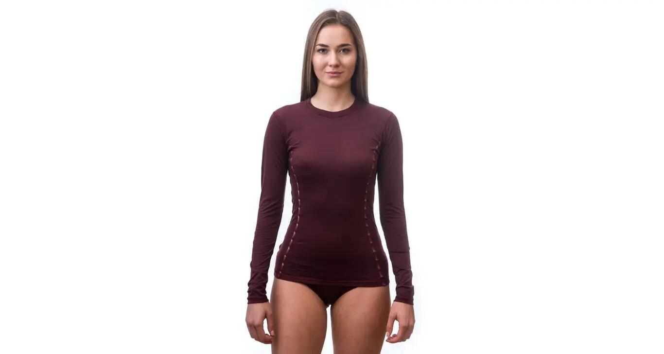 SENSOR Koszulka damska MERINO AIR TEE LS WOM port red-L 2/5