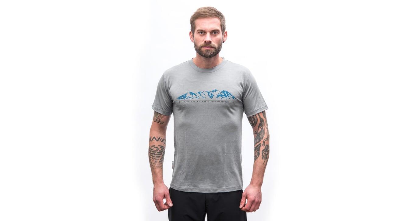 SENSOR Koszulka męska Merino Active Mountains Tee SS Men gray-L 2/6