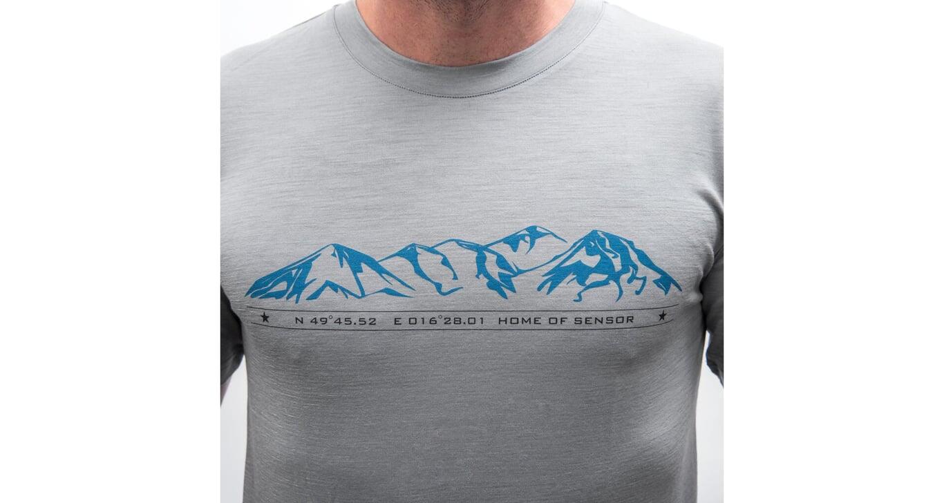 SENSOR Koszulka męska Merino Active Mountains Tee SS Men gray-L 4/6