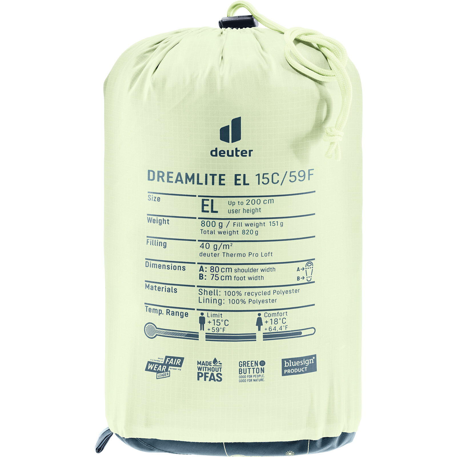 Kunstfaserschlafsack Dreamlite EL 15C/59F terra-canyon 4/5