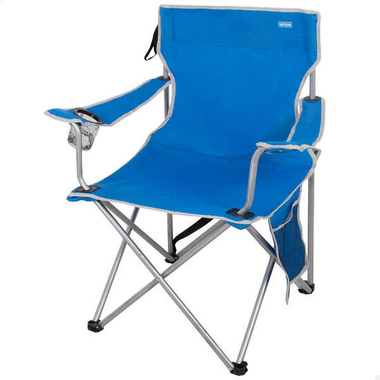 Chaise de plage pliante en acier et polyester avec butées anti-basculement
