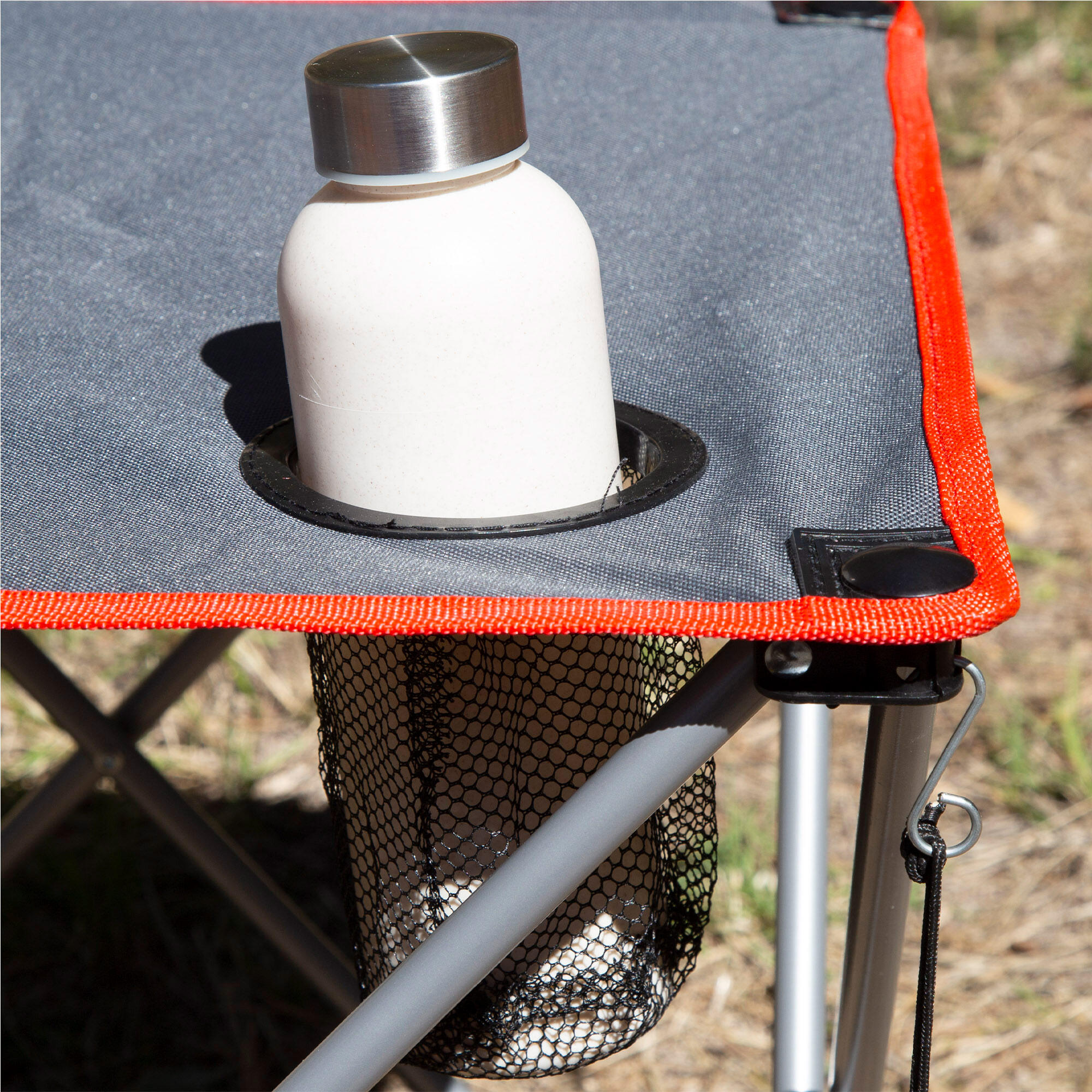 Aktive - Ensemble table et 2 chaises de camping pliantes gris 46x46x46 cm 6/7