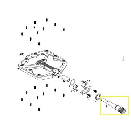 Crankbrothers Pedal Spindle Achse, Stamp V1, rechts