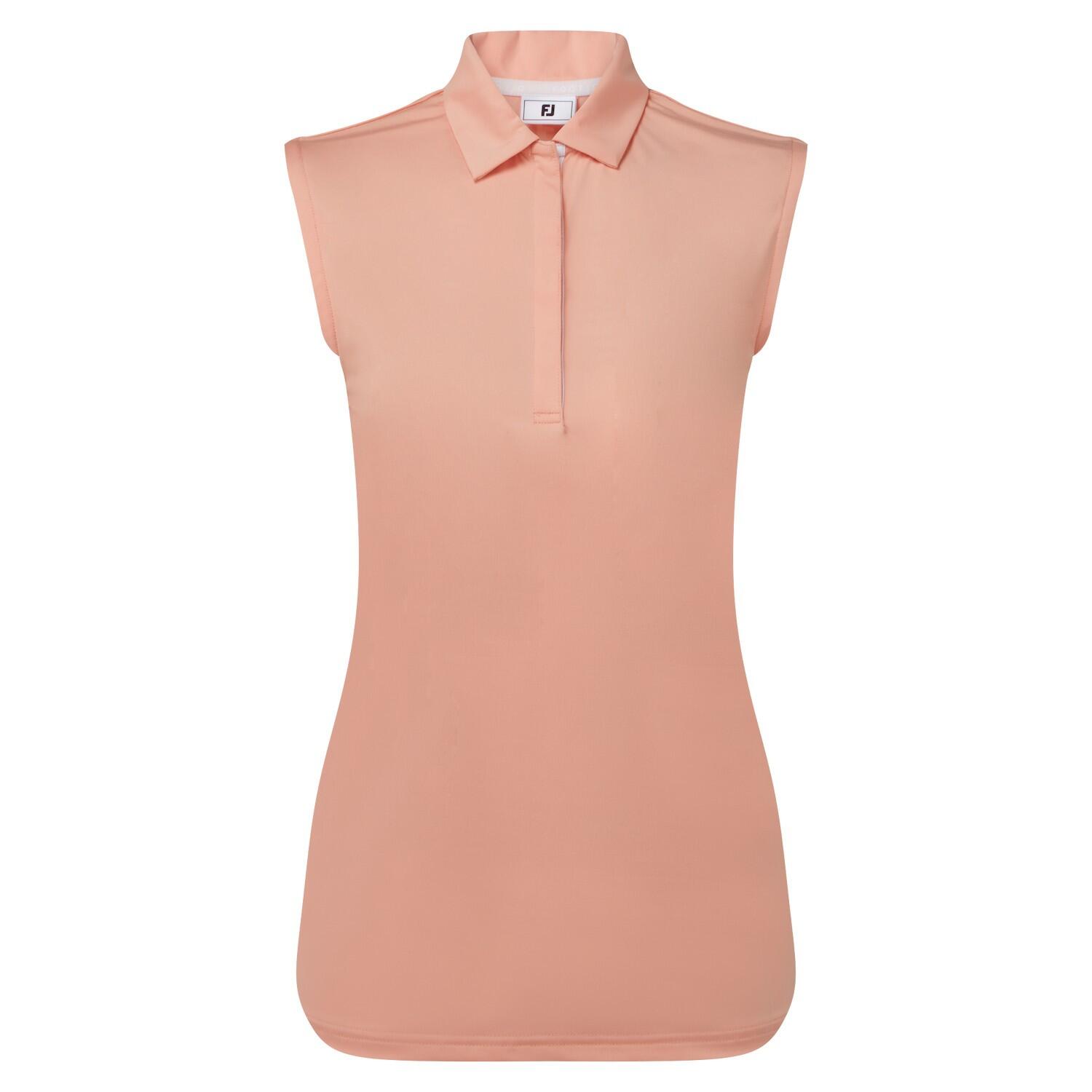 Polo Golf Footjoy Sleeveless Lisle Mujer Naranja 3/4