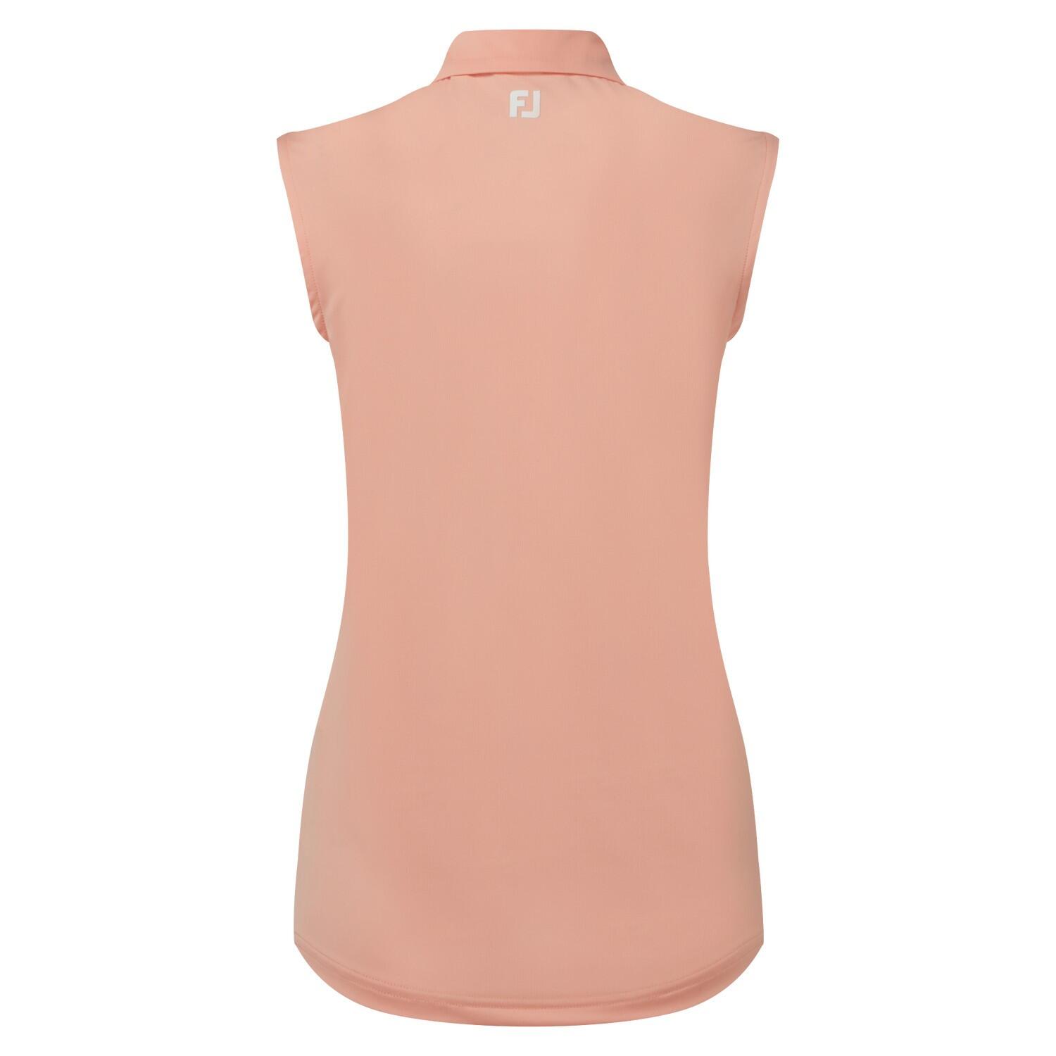 Polo Golf Footjoy Sleeveless Lisle Mujer Naranja 4/4
