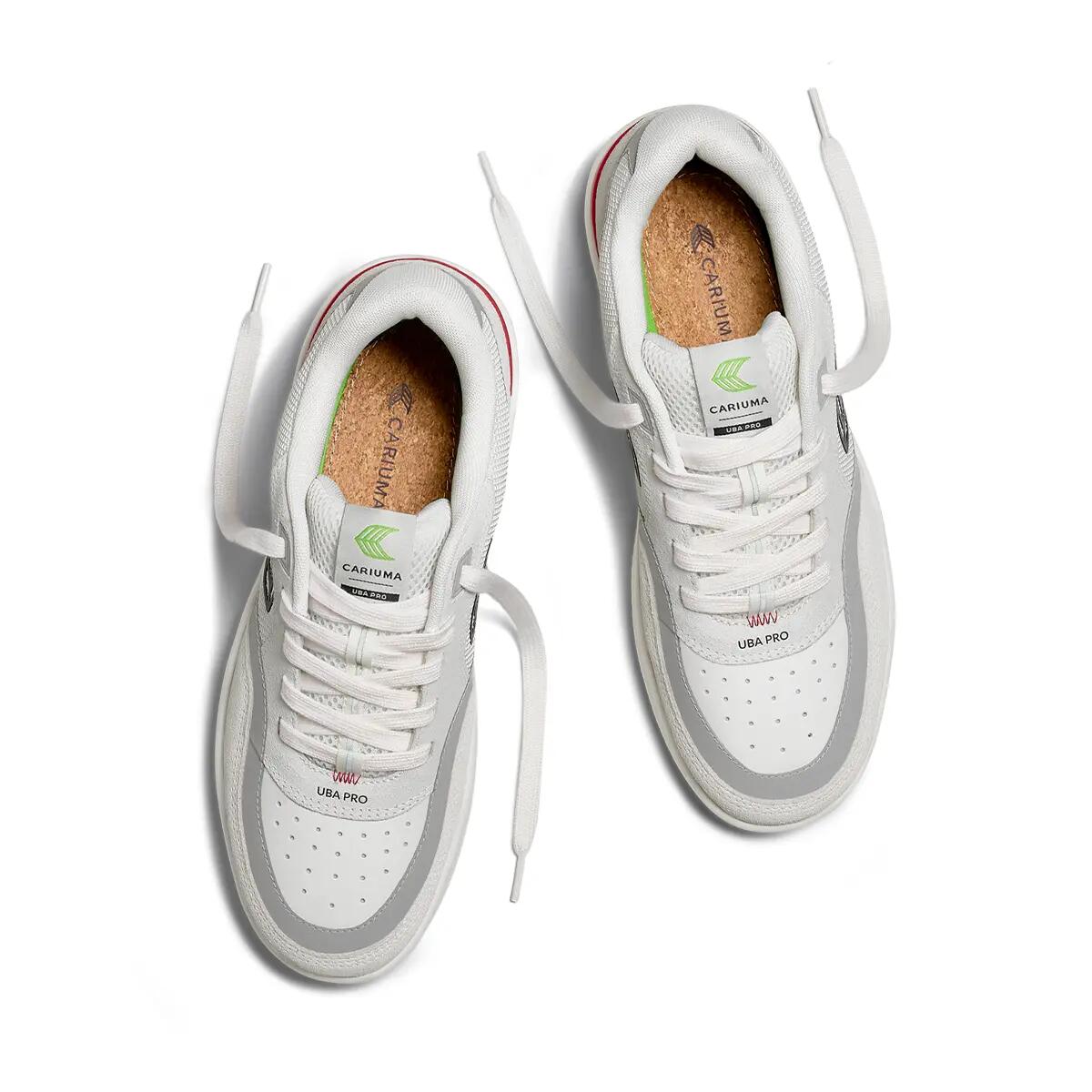 Buty Cariuma Uba Pro Smoke White Suede Off-White Mesh Black Logo Red 5/6