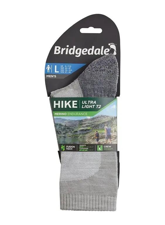 Bridgedale Hike Ultralight T2 Merino Crew - Lichtgrijs - Heren(44/47) 5/7
