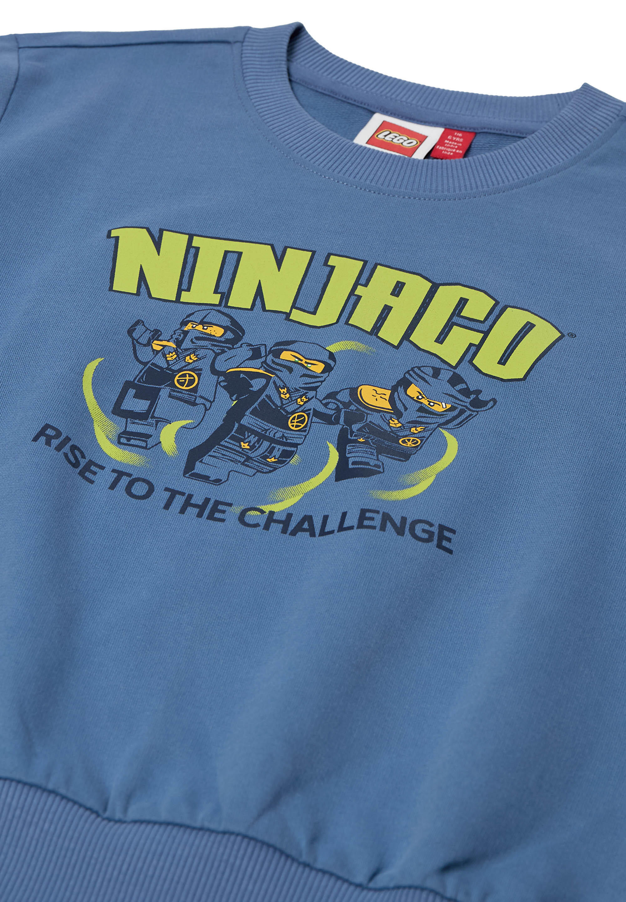 Bluza Bawełniana Chłopięca LEGO Ninjago Sian301 Niebieska 3/4