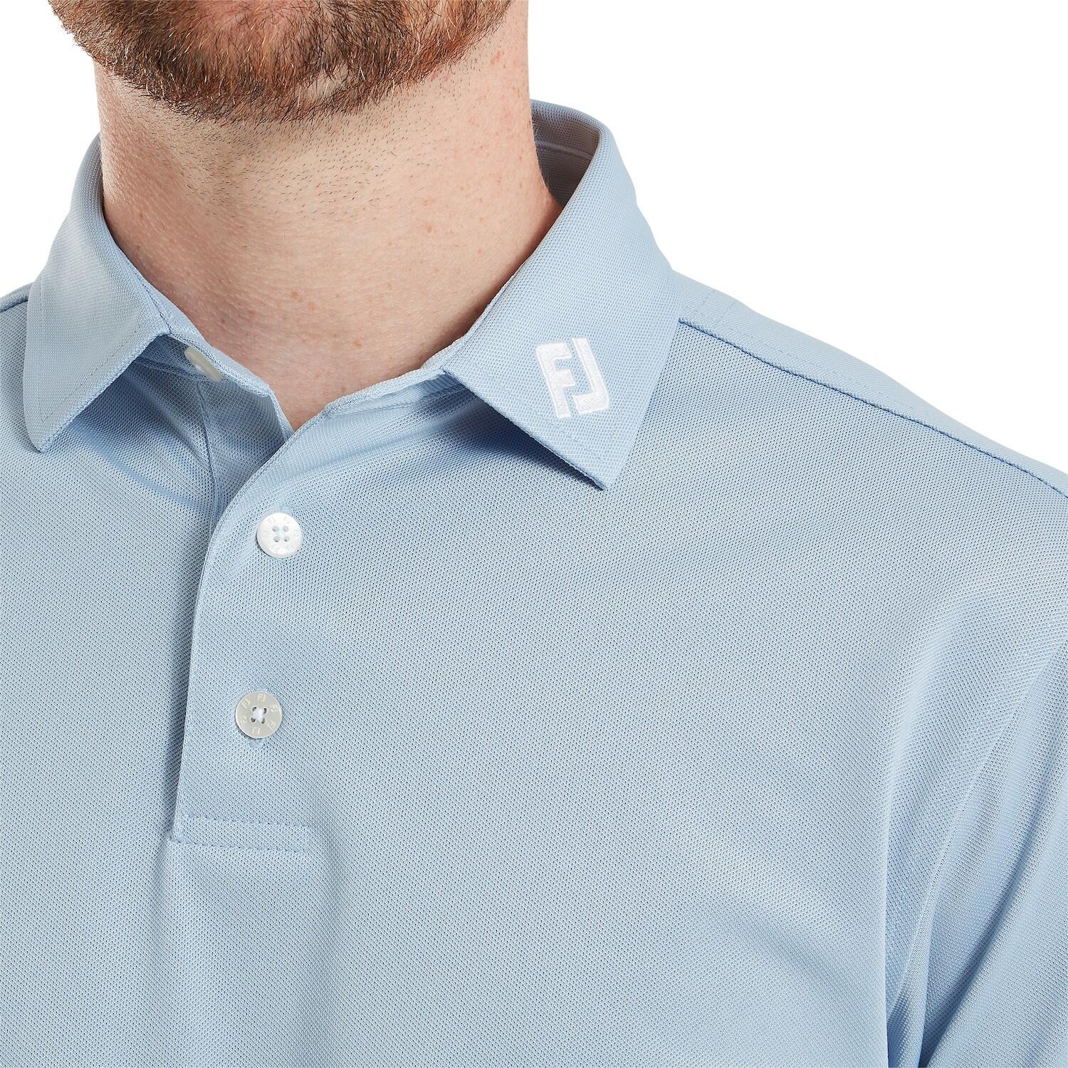 Polo Golf Footjoy Stretch Pique Solid Hombre Azul 3/5