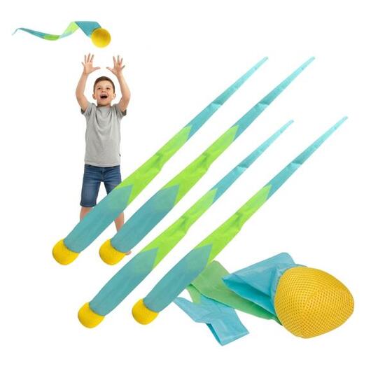 4er Set Schweifbälle, extra weichem Kopf, 95 cm lange Fahne, Wurfspiel für Kinde