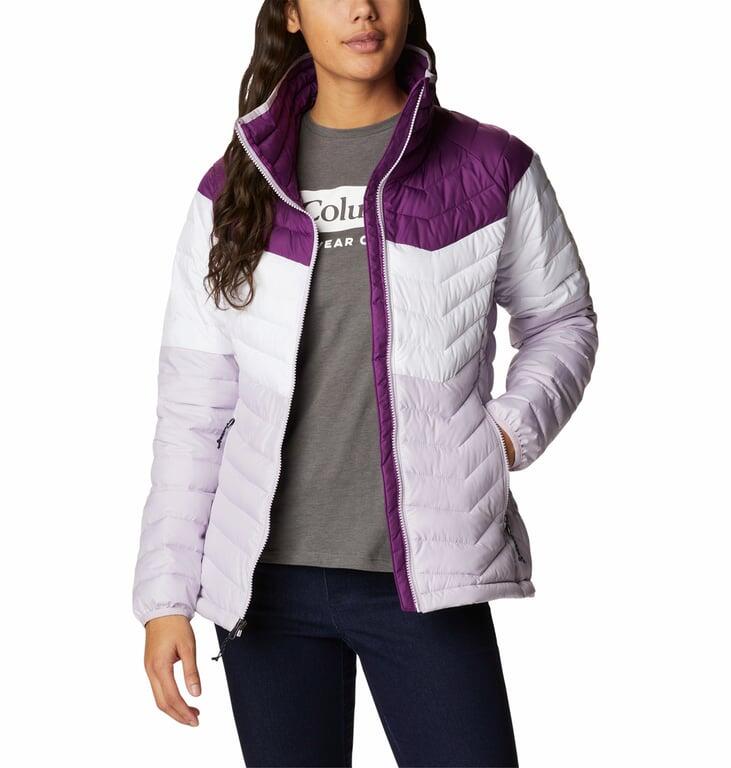 COLUMBIA Kurtka damska POWDER LITE BLOCKED JACKET Plum White Pale Lilac-M 3/7
