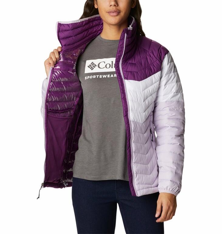 COLUMBIA Kurtka damska POWDER LITE BLOCKED JACKET Plum White Pale Lilac-M 6/7