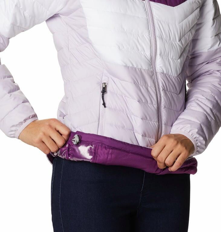 COLUMBIA Kurtka damska POWDER LITE BLOCKED JACKET Plum White Pale Lilac-M 7/7