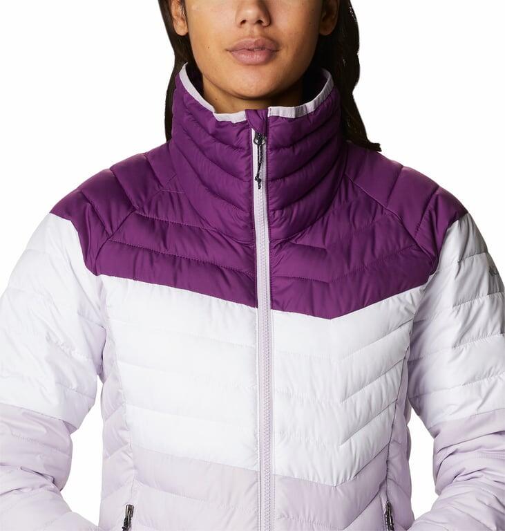 COLUMBIA Kurtka damska POWDER LITE BLOCKED JACKET Plum White Pale Lilac-M 5/7