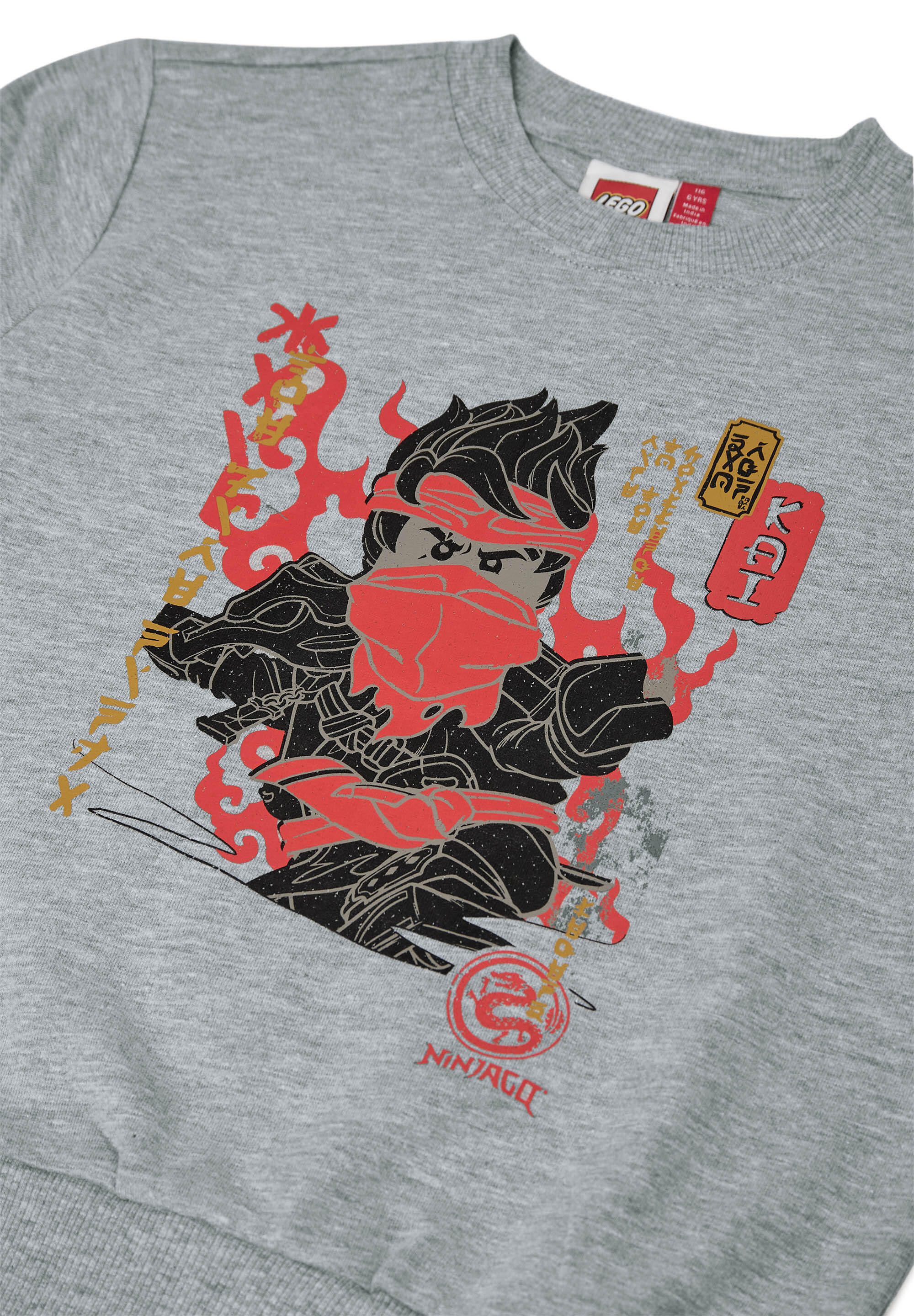 Bluza Bawełniana Chłopięca LEGO Ninjago Sian205 Szara 3/4