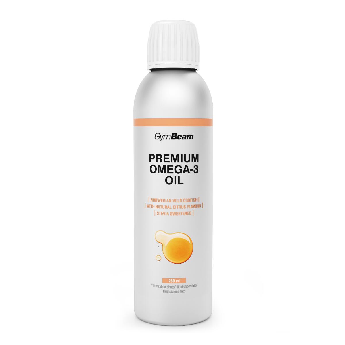 GYMBEAM Rybí olej Premium Omega-3 tekutý citrusové ovoce