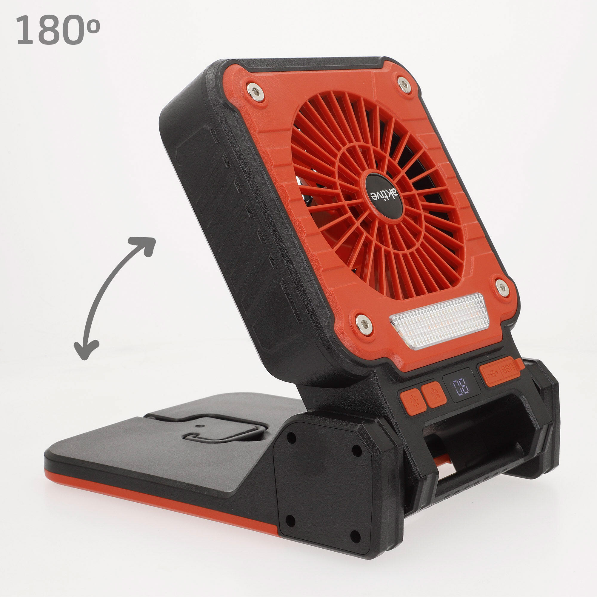Lampe LED 3 en 1 avec ventilateur, batterie externe et câble USB 7/7