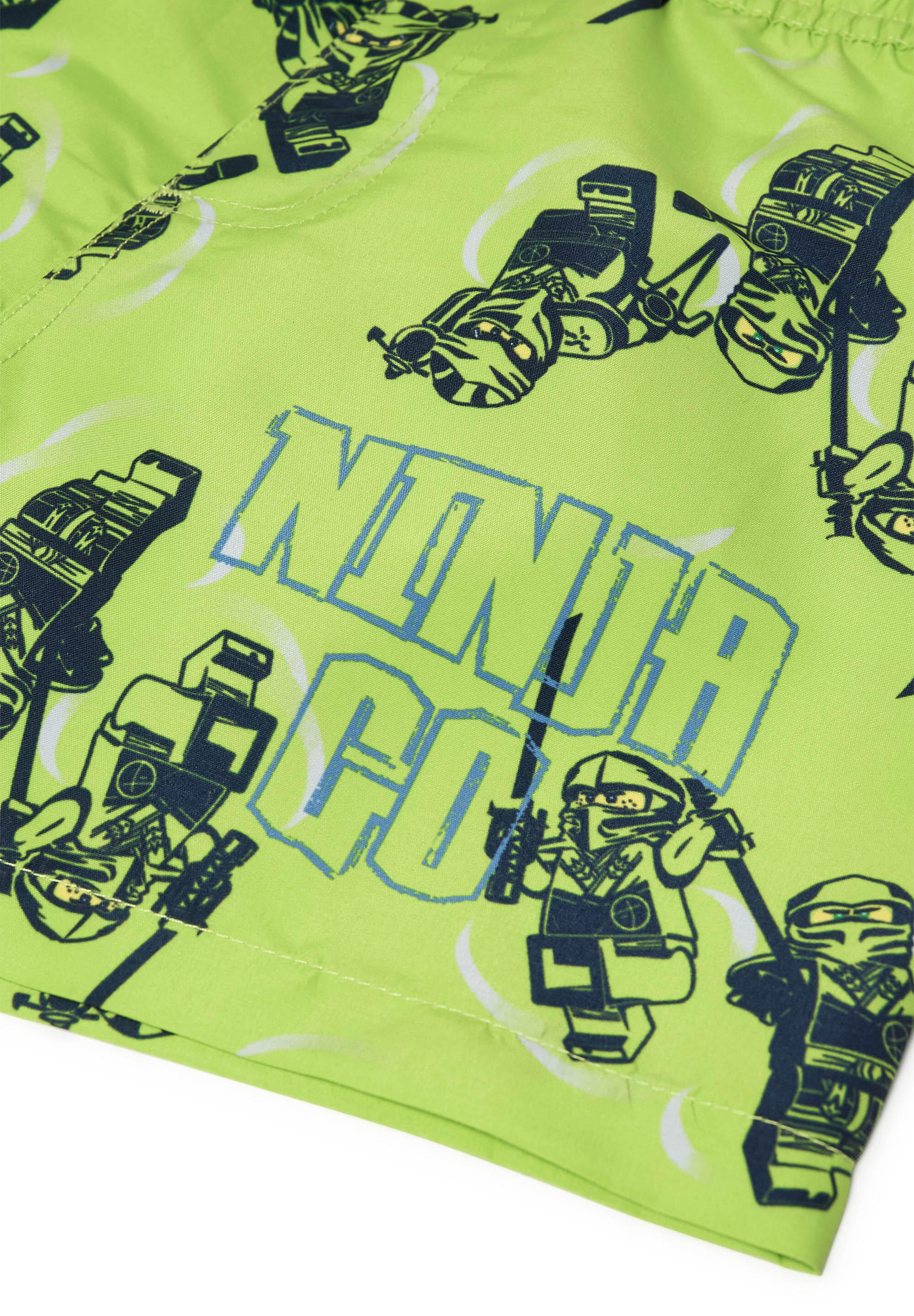 Spodenki Kąpielowe Chłopięce LEGO Ninjago Aiko309 Limonkowe