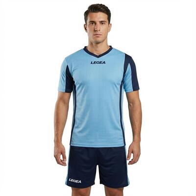 kit calcio da allenamento azzurro-bianco