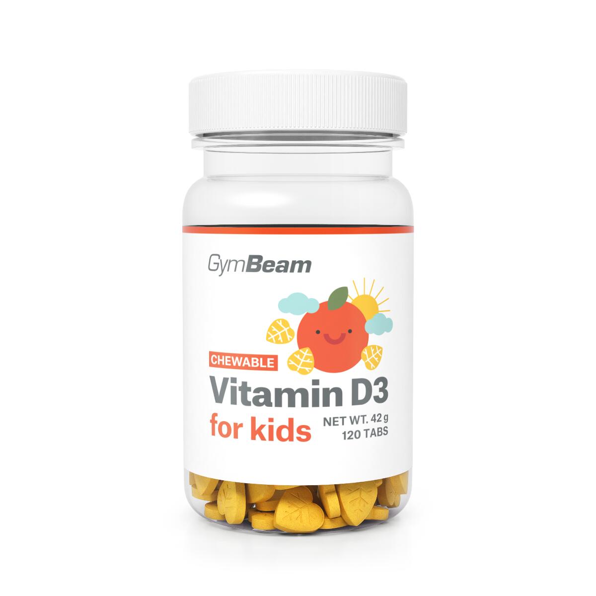 GYMBEAM Vitamín D3 tablety na cucání 400 IU pomeranč