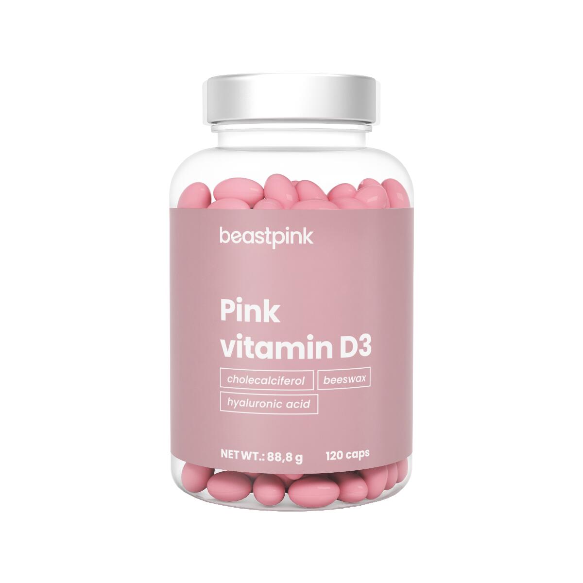 GYMBEAM Vitamín D3 Pink kapsle 2000 IU 120 kapslí