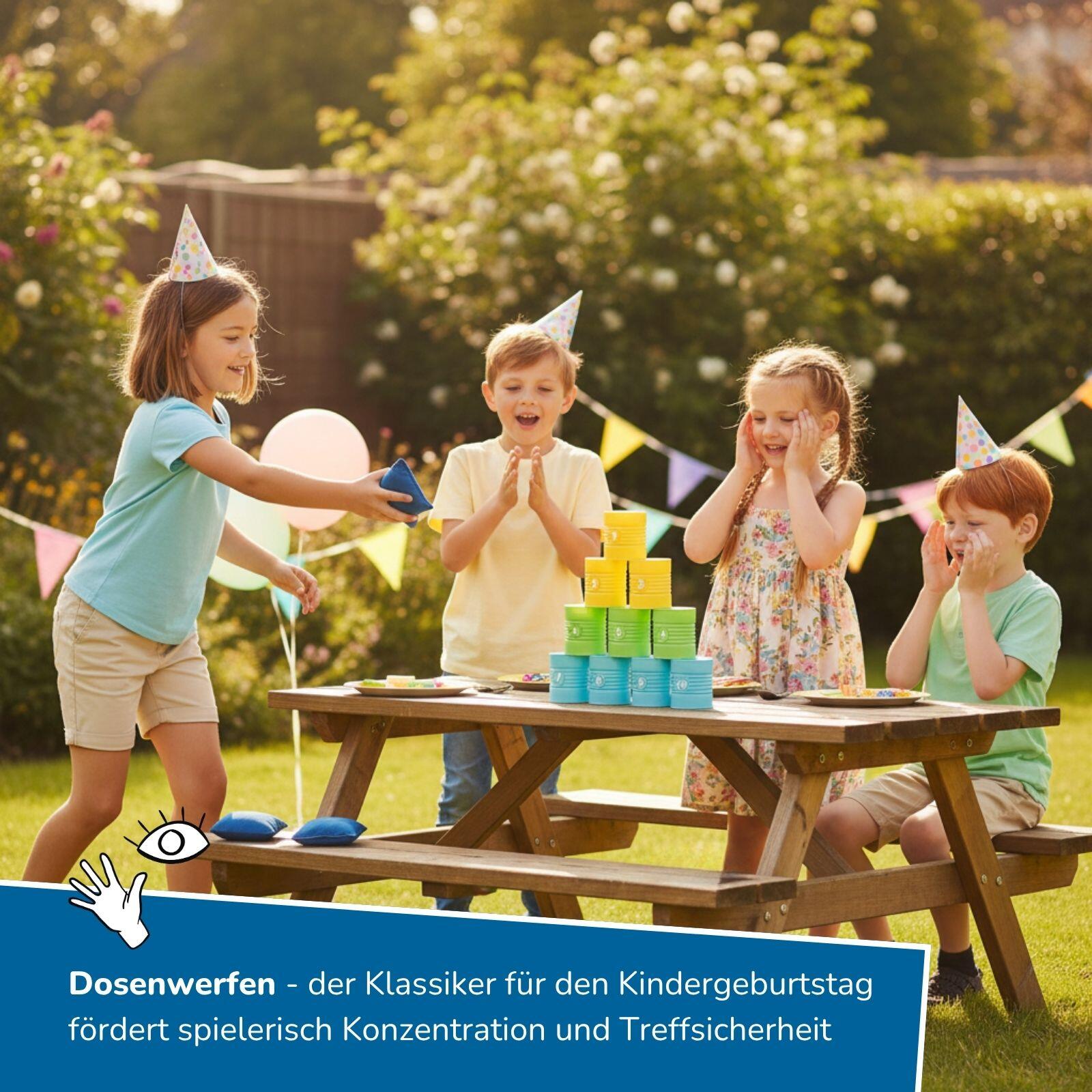 2 in 1 Wurfspiel-Set Boccia & Dosenwerfen, Boules & Dosenwurf für Kinder ab 3 3/7