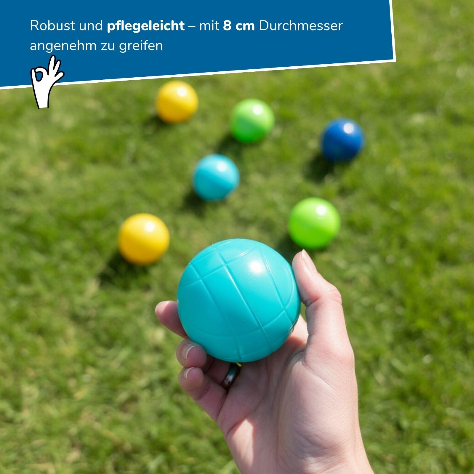 2 in 1 Wurfspiel-Set Boccia & Dosenwerfen, Boules & Dosenwurf für Kinder ab 3 5/7