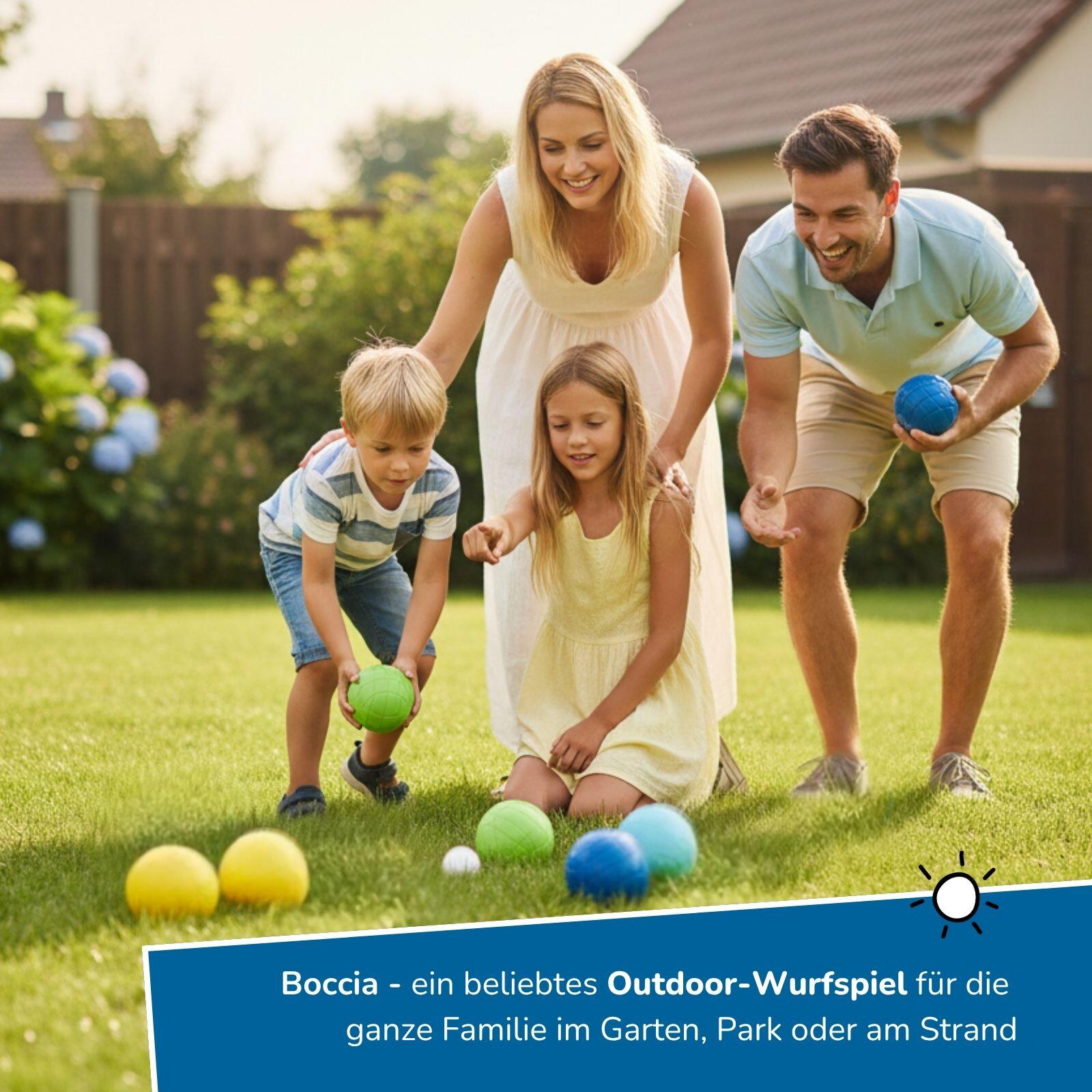 2 in 1 Wurfspiel-Set Boccia & Dosenwerfen, Boules & Dosenwurf für Kinder ab 3 4/7