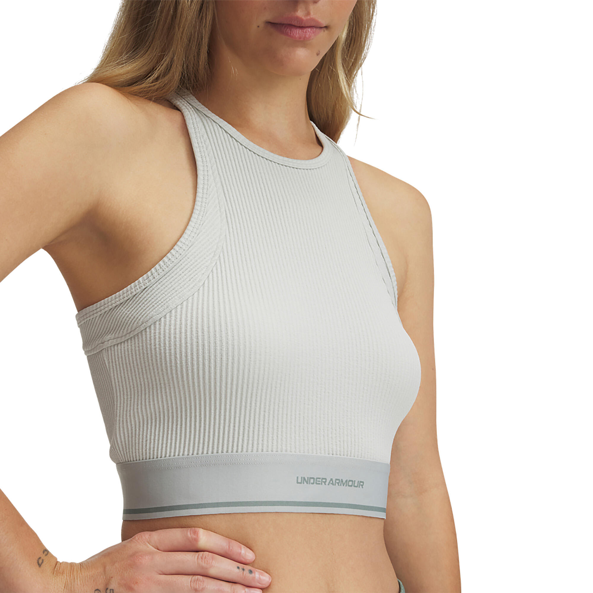 Débardeur de sport femme Under Armour Meridian Rib Branded Tank hydro 3/3
