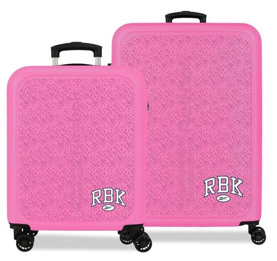 Set di valigie Reebok Chicago ABS con capacità di 91L Rosa