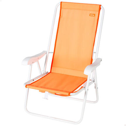 Chaise de plage pliante orange, 44 x 40 x 81 cm, design sac à dos
