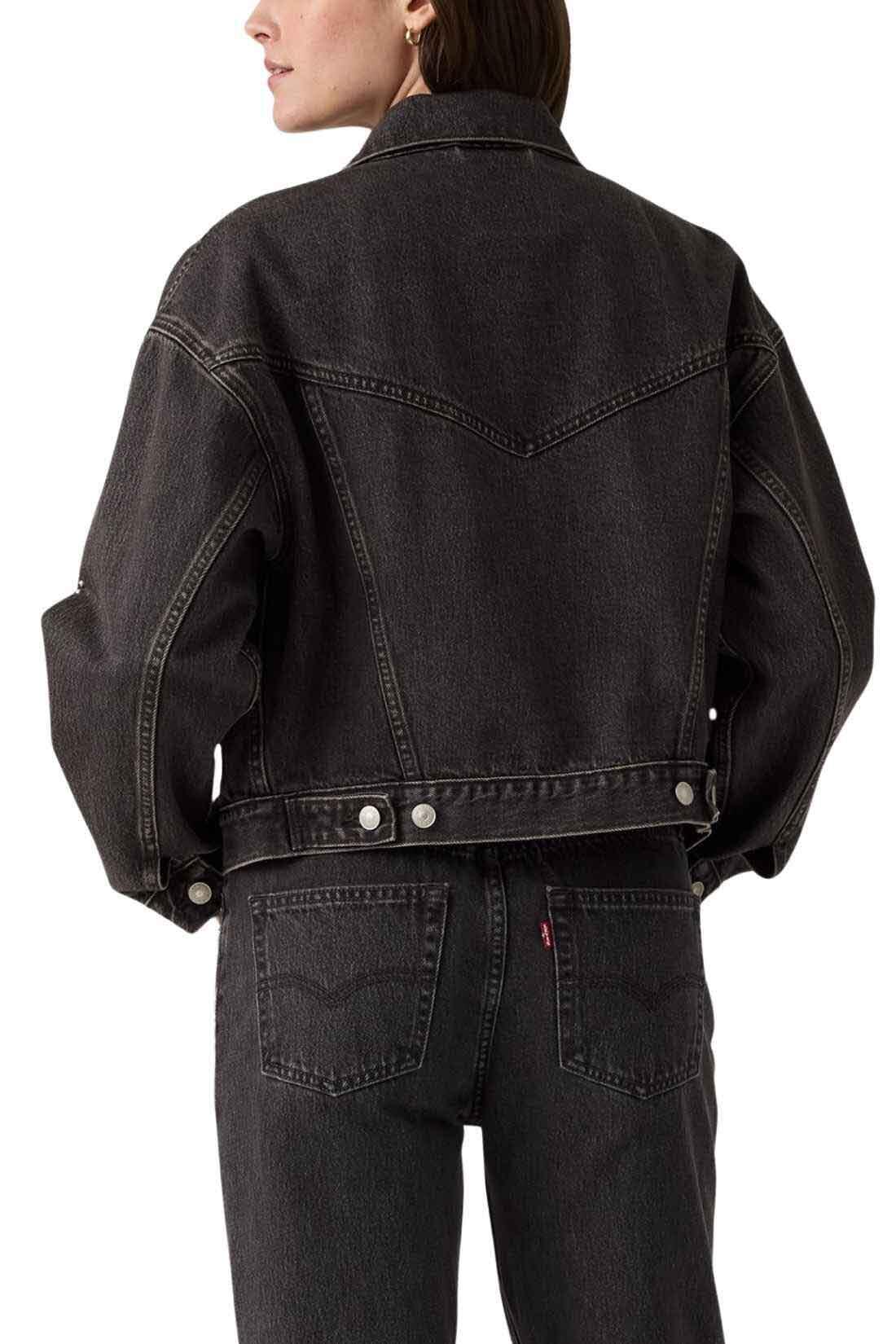 Chaqueta Trucker - Deportiva - Mujer - Tachas, Relaxed - Negro 3/6