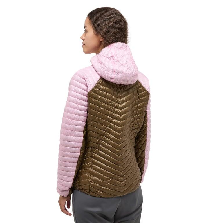 HAGLOFS Kurtka ocieplana damska L.I.M Mimic Hood Women fresh pink/teak brown-S 2/7