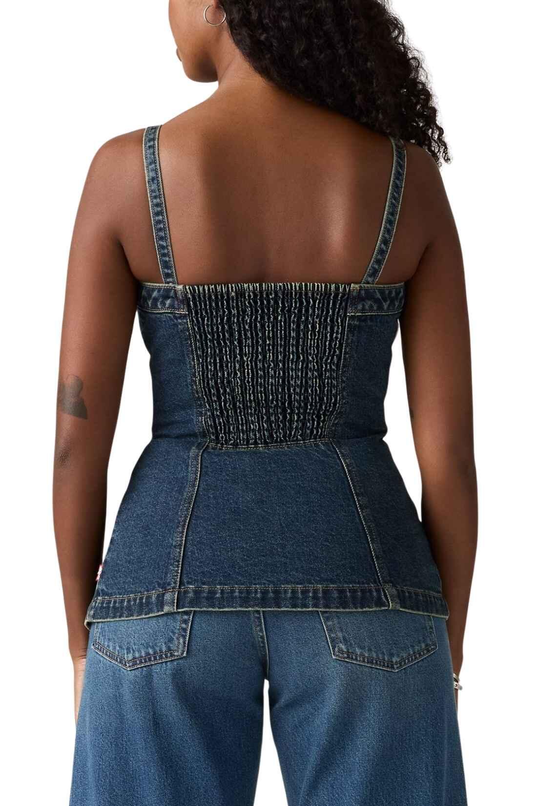Top donna a bustier in denim 4/5
