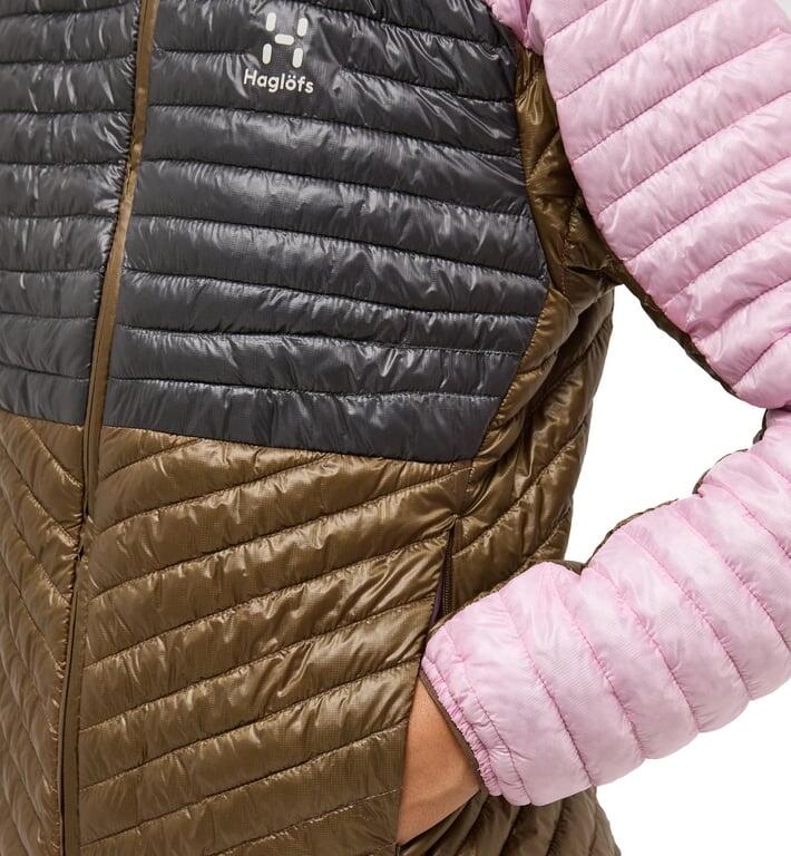 HAGLOFS Kurtka ocieplana damska L.I.M Mimic Hood Women fresh pink/teak brown-S 5/7