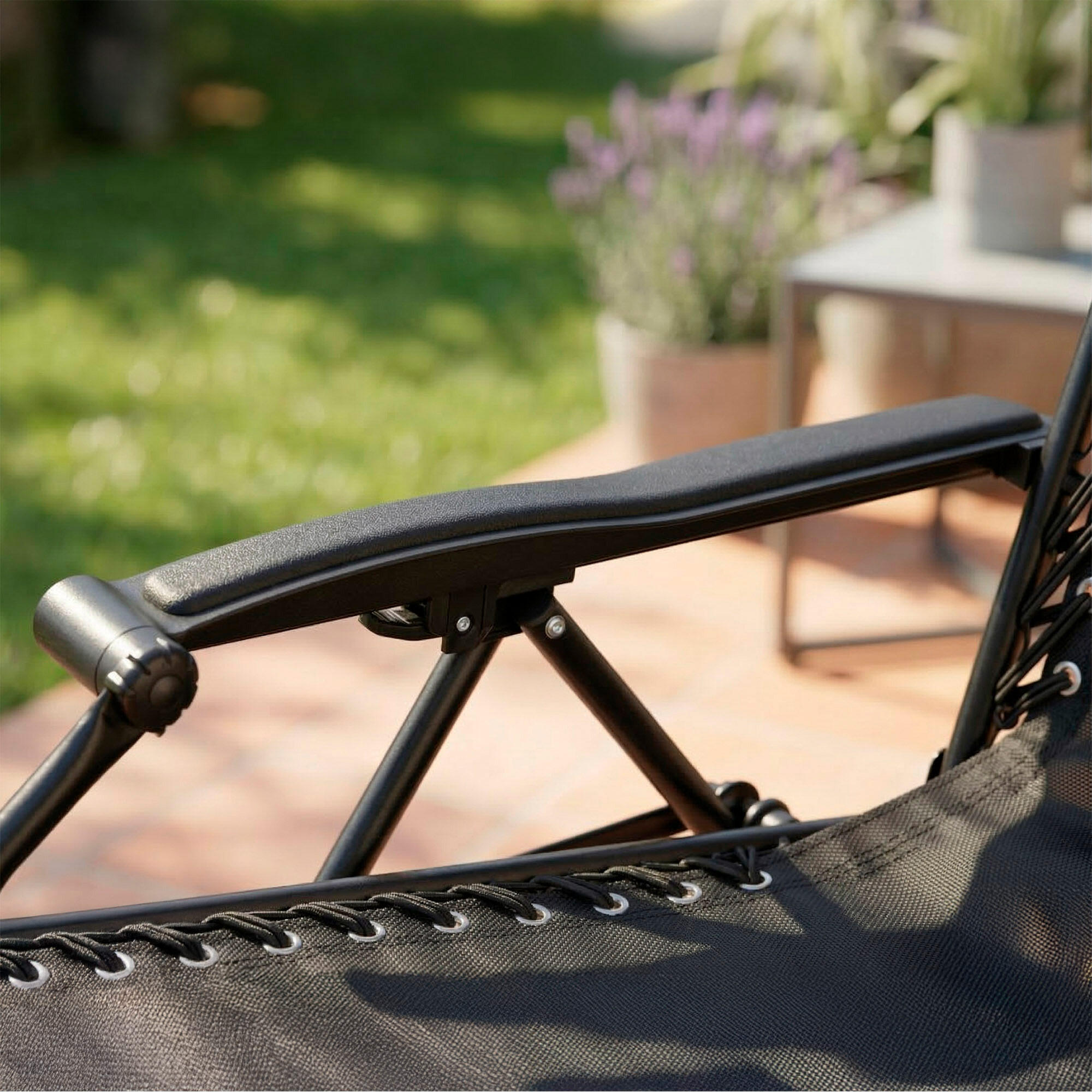 Bain de soleil pliant Aktive 52x68x104 cm max. 110 kg couleur noir 7/7