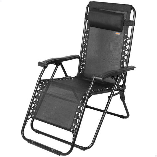 Lettino da giardino pieghevole Aktive 52x68x104 cm max. 110 kg colore nero