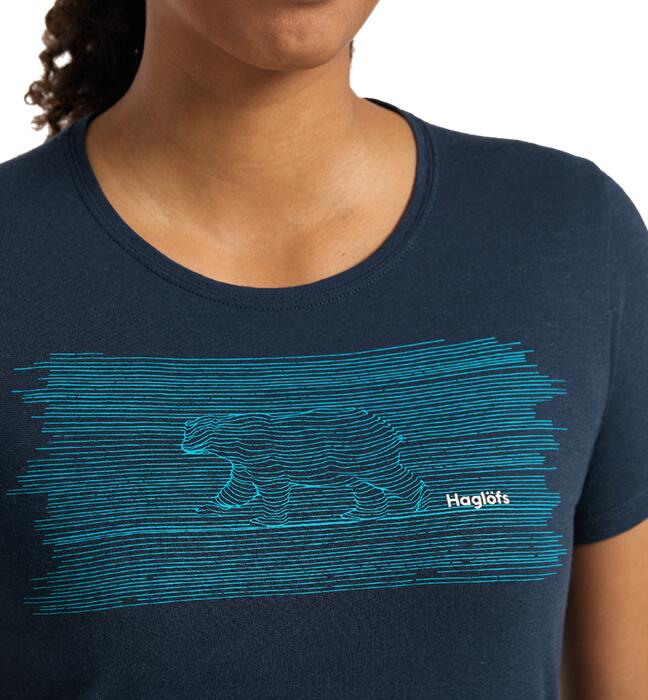 HAGLOFS Koszulka damska Trad Tee Print Women tarn blue-S 3/3