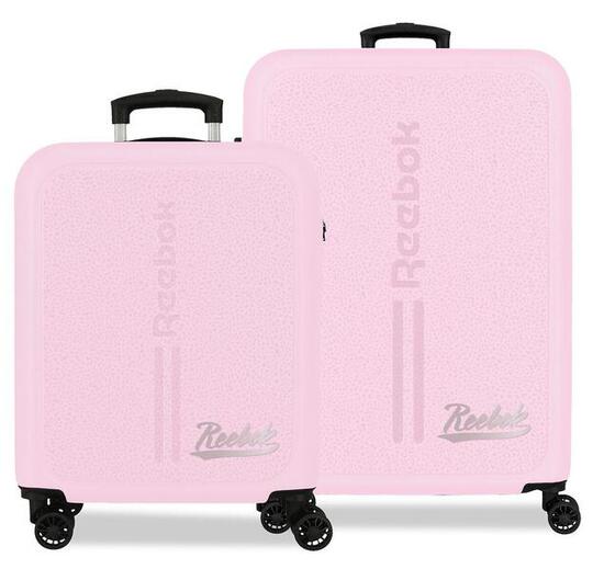 Set di valigie Reebok Monroe ABS con capacità di 91L Rosa Chiaro