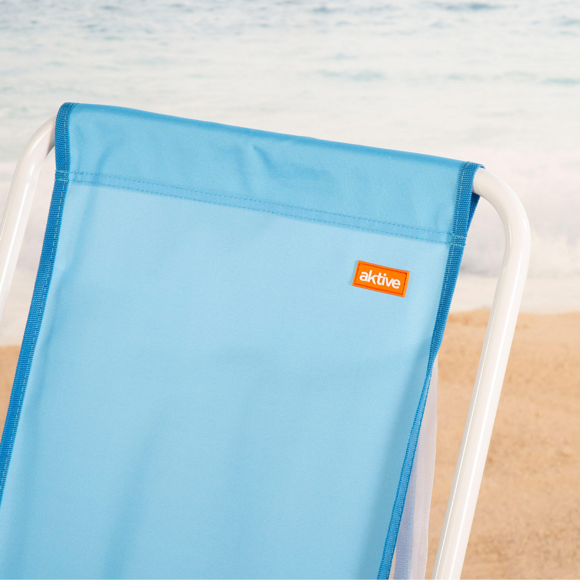 Aktive Beach Mochila dobrável para cadeira de praia azul com bolso 44x40x81 cm 7/7