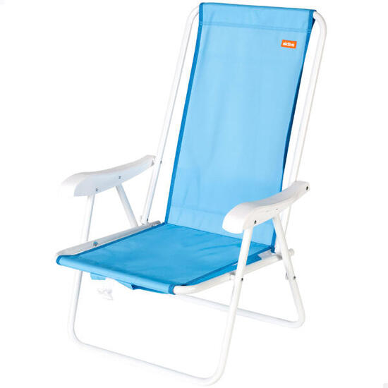 Chaise de plage pliante bleu marine, 44 x 40 x 81 cm, design sac à dos
