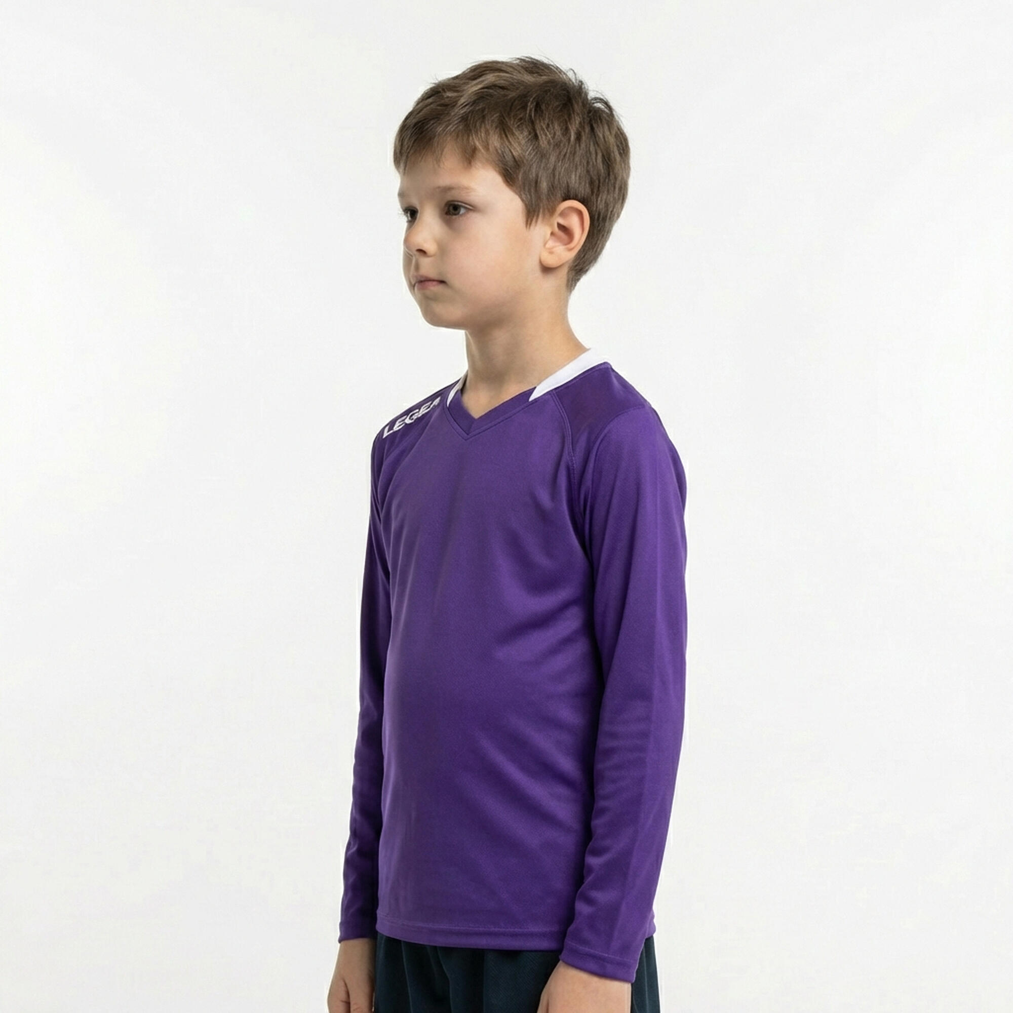 Homme Football Maillot Longue Manche Violet-Blanc Modèle Monaco ML 3/5