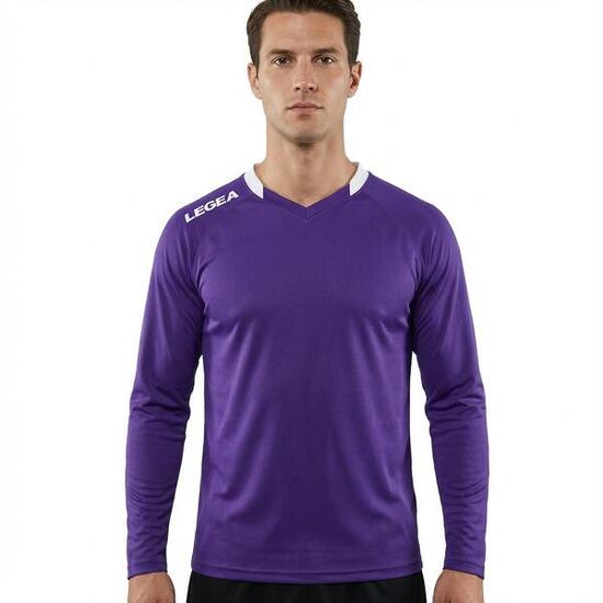 Homme Football Maillot Longue Manche Violet-Blanc Modèle Monaco ML