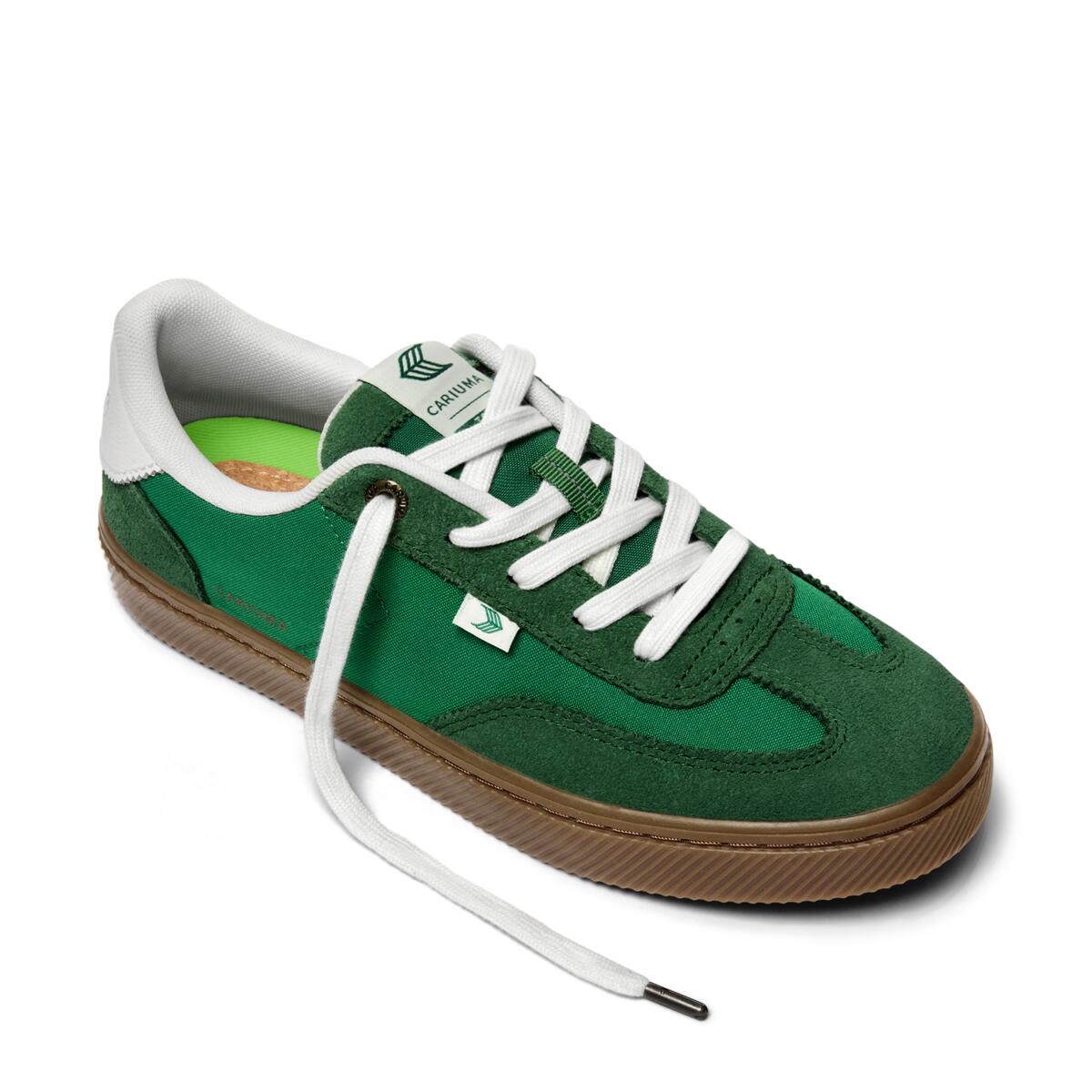 Sneakersy skórzane Cariuma TOCA Nylon And Suede Gum Green 3/5