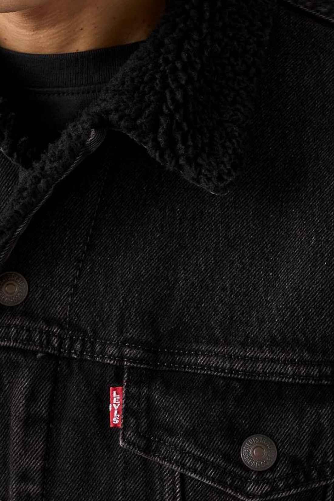 Giacca trucker uomo in denim e pile 3/5