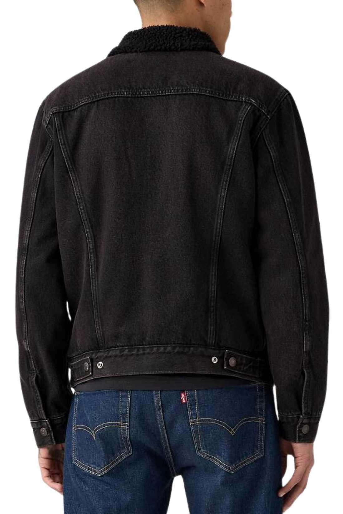 Giacca trucker uomo in denim e pile 2/5